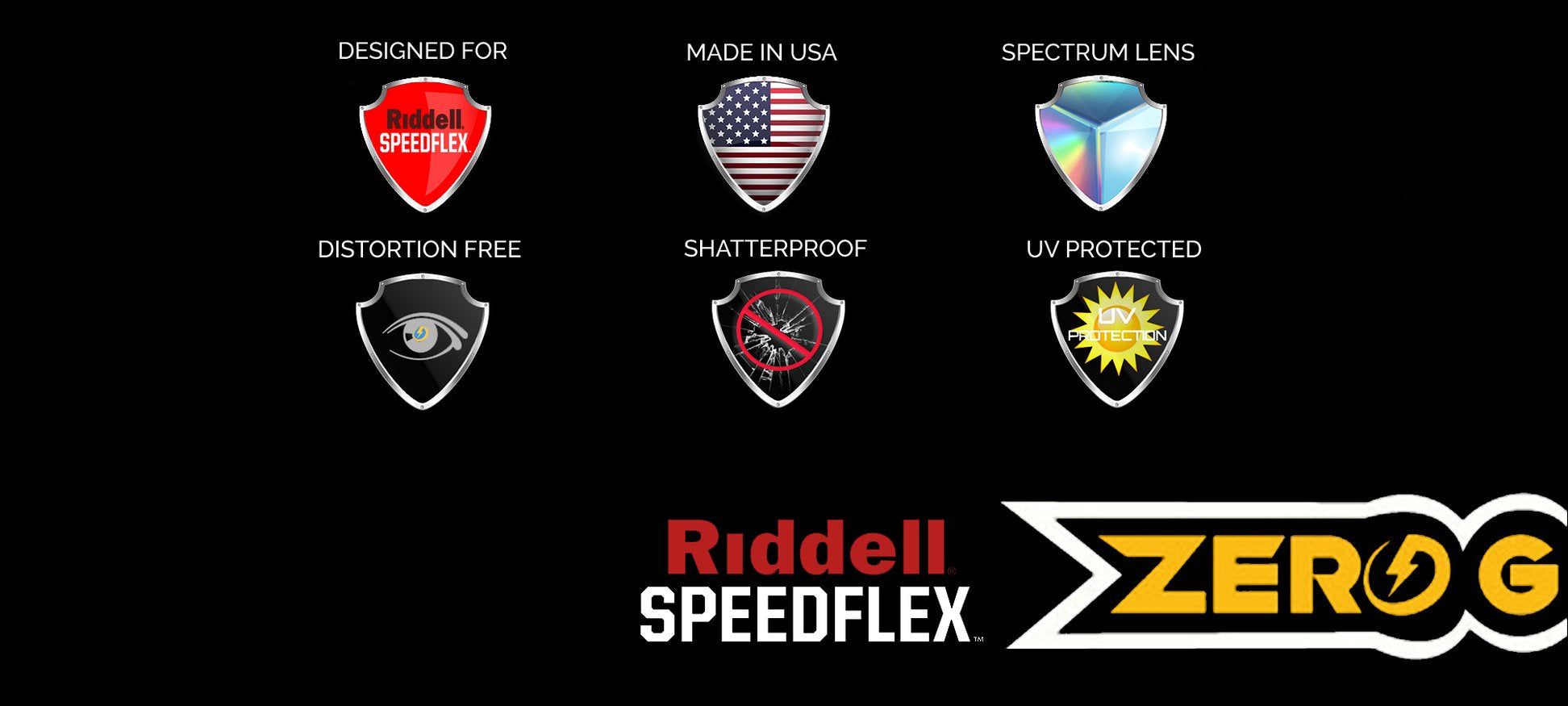 SHOC Zero G Visors are designed for the Ridell Speedflex & shatterproof.
