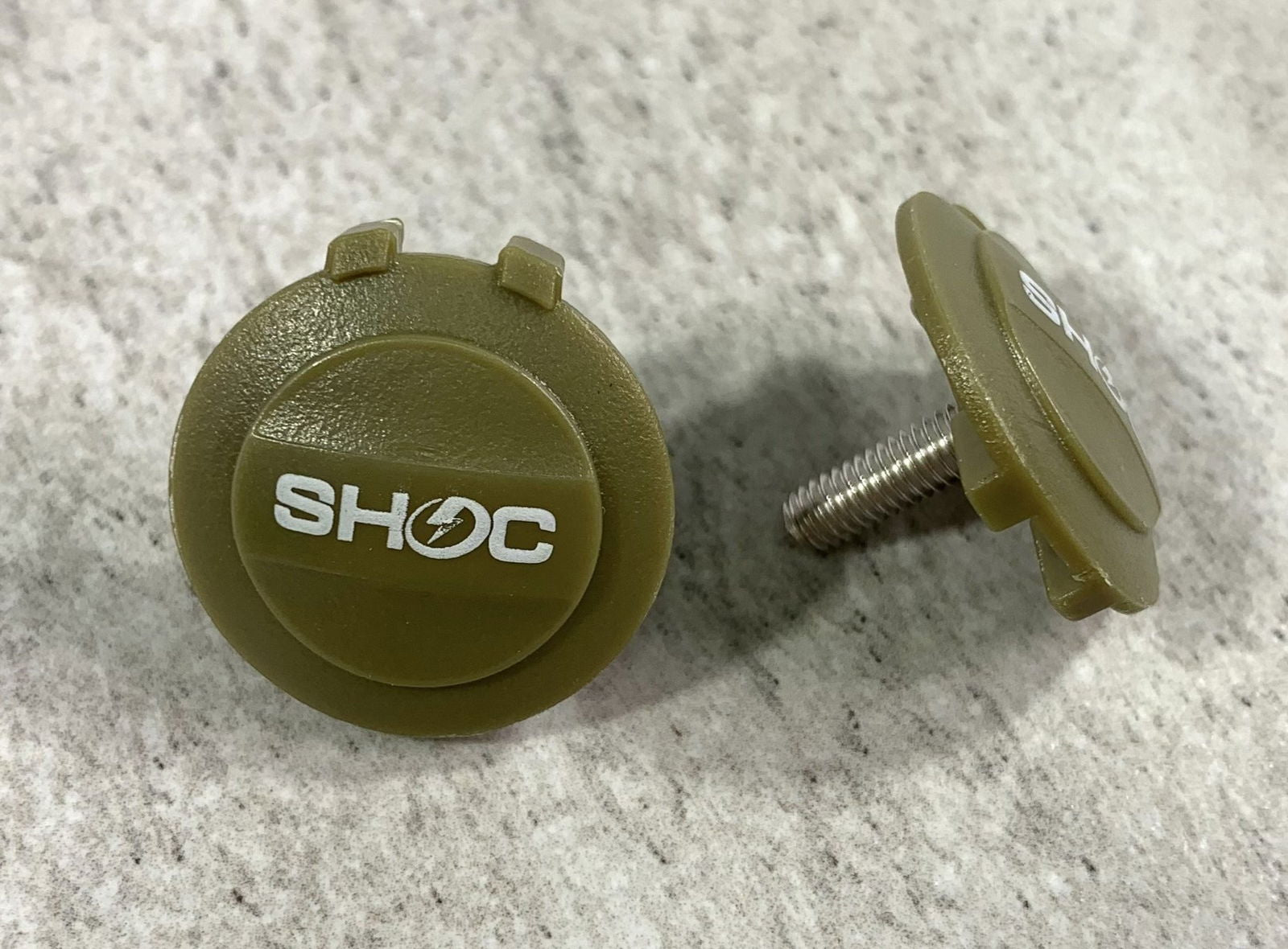 Viper Clip Inside | Army Green (Pr) - SHOC  - Army Green Visor Clip screw part - with SHOC logo