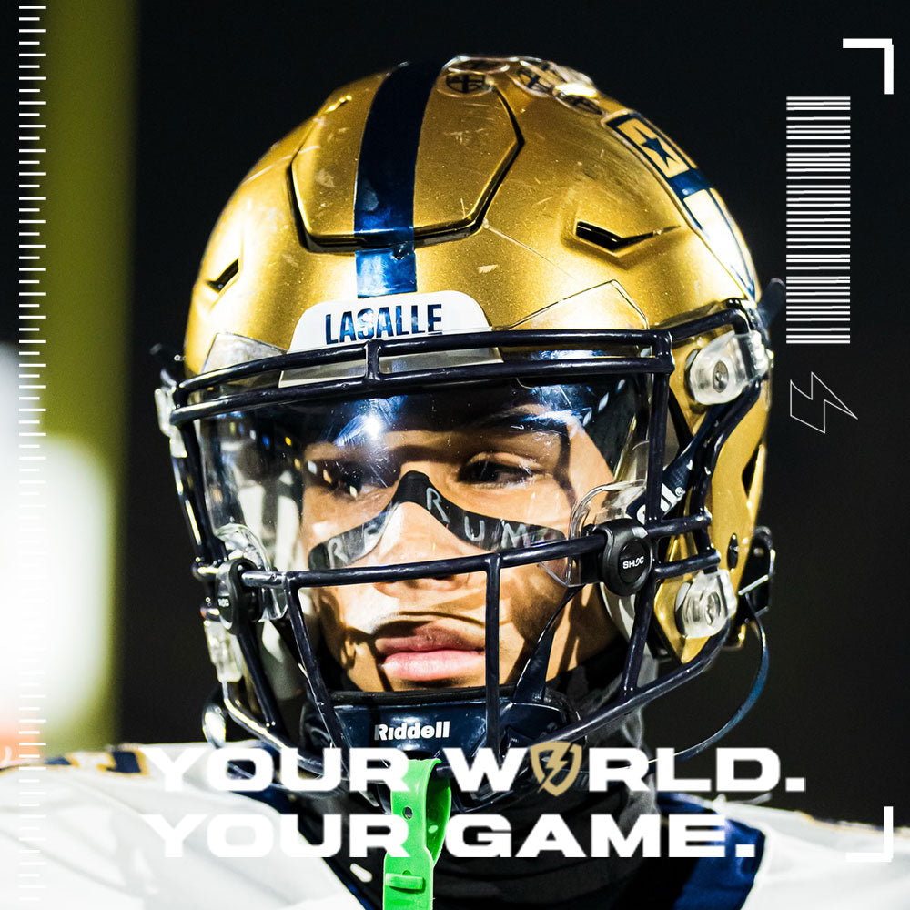 SHOC Clear Football Visor on a Riddell Speedflex football helmet