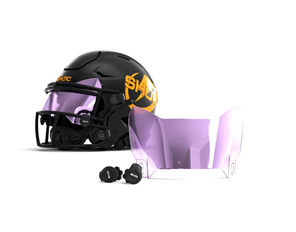 Mini Size Gold and Purple Novelty Football Helmet Visor. *FLAT STYLE* LSU.